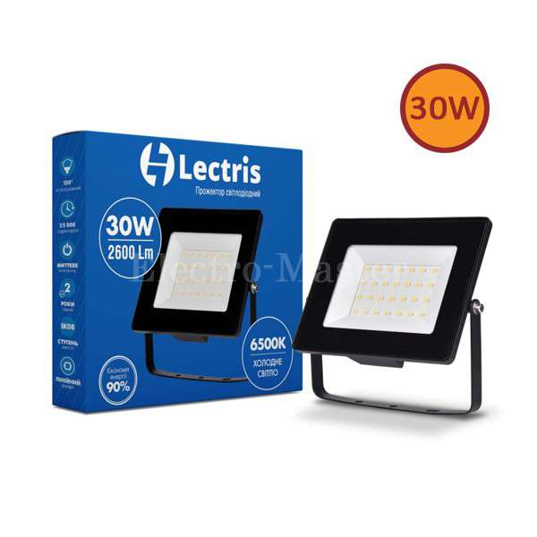 Prozhektor Led Lectris Svetodiodnyi 30w 2600lm 6500k 185 265v Ip6 Prozhektor Led Lectris Svetodiodnyi 30w 2600lm 6500k 185 265v Ip6