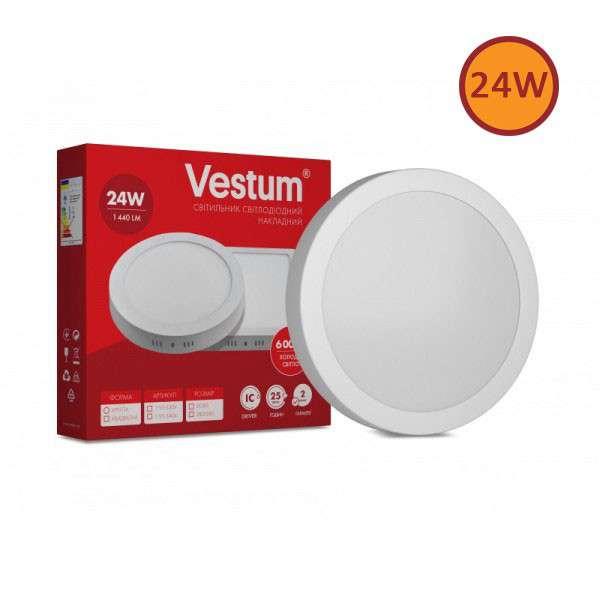 Svetilnik Led Nakladnoi Kruglyi Vestum 24w 6000k 220v Svetilnik Led Nakladnoi Kruglyi Vestum 24w 6000k 220v