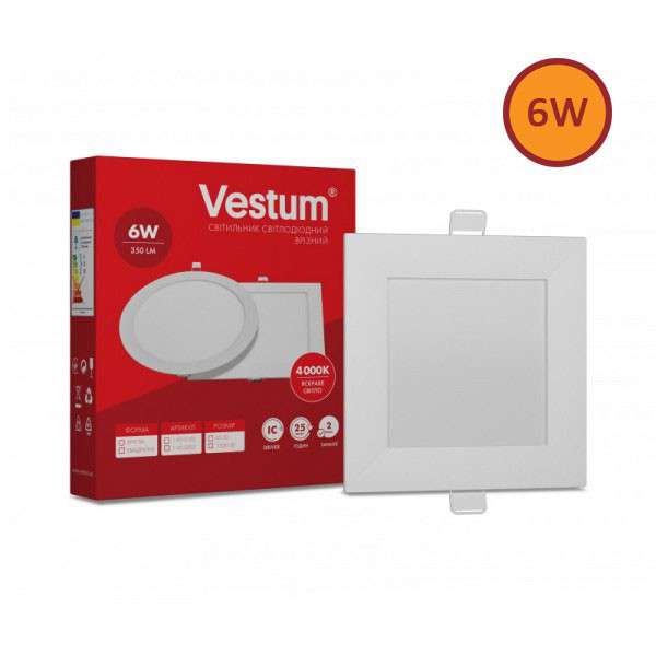 Svetilnik Led Vreznoi Kvadratnyi Vestum 6w 4000k 220v Svetilnik Led Vreznoi Kvadratnyi Vestum 6w 4000k 220v