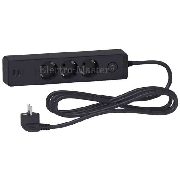 Udlinitel Unica Extend 3 Rozetki S Zazemleniem 2usb Chernyi 3 Udlinitel Unica Extend 3 Rozetki S Zazemleniem 2usb Chernyi 3