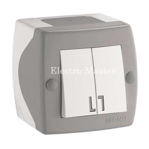 Vyklyuchatel Dvuhklavishnyi Octans Seryi Cvet Mono Electric Vyklyuchatel Dvuhklavishnyi Octans Seryi Cvet Mono Electric